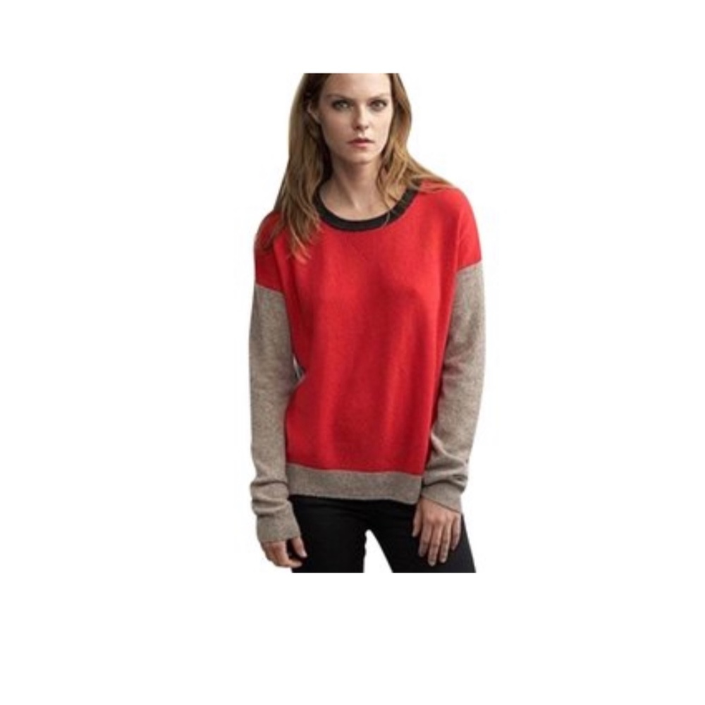 Velvet Brand cashmere sweater. Colorblock med